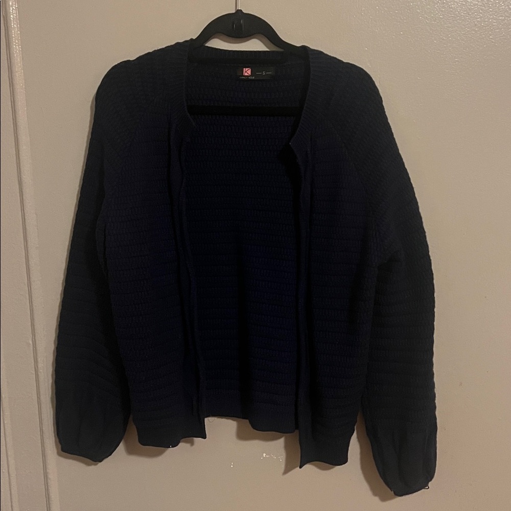 Navy Blue Knit Cardigan